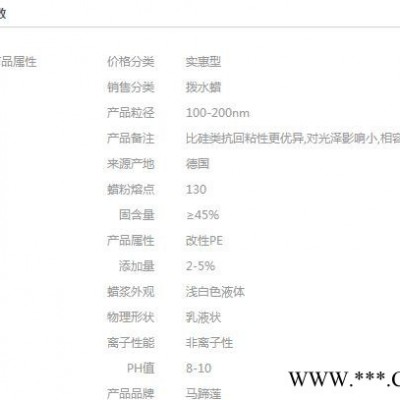 【万水化工商城】水性自干漆专用蜡乳液4385 PE蜡粉 聚乙烯蜡粉 微粉蜡 蜡浆 蜡膏 蜡乳液 马蹄莲