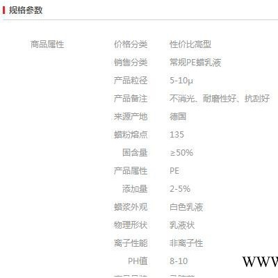 【万水化工商城】水性自干漆专用蜡乳液4374 PE蜡粉 聚乙烯蜡粉 微粉蜡 蜡浆 蜡膏 蜡乳液 马蹄莲