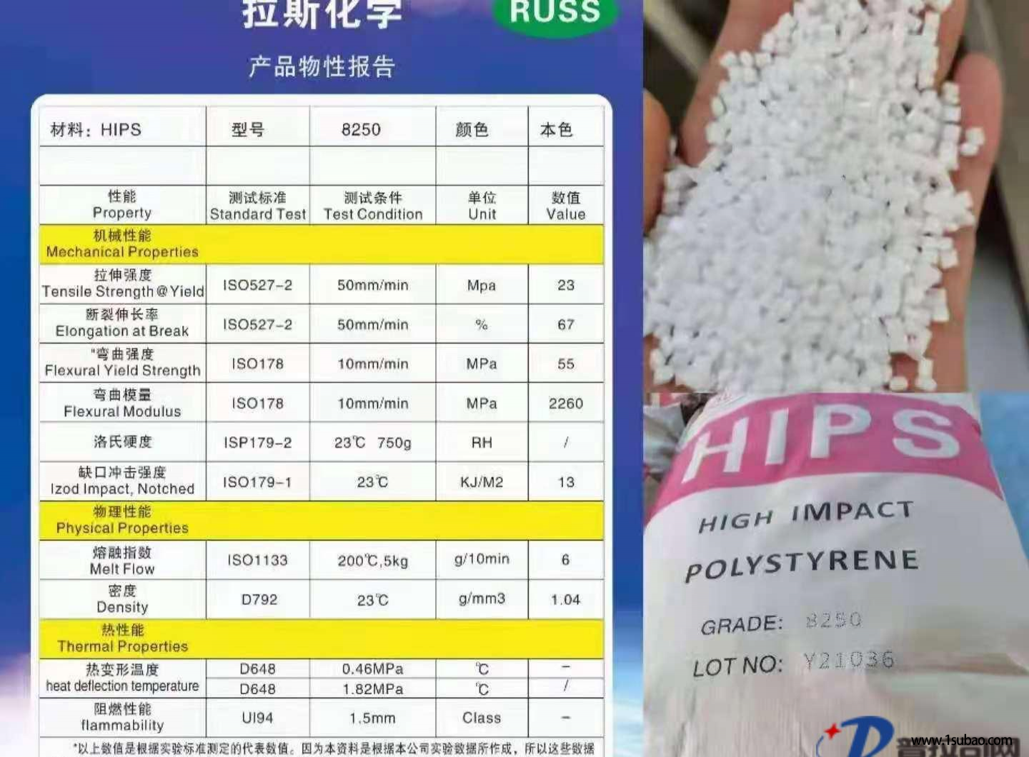 HIPS廣東功利新 8250 代替臺(tái)灣8250，650，622P等一系列 高沖擊改性塑料圖2